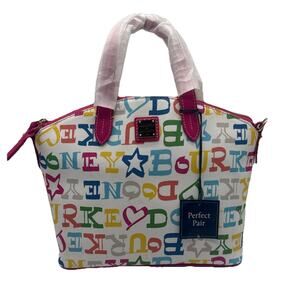 Dooney & Bourke Pink/Multi Color Medium Satchel/Handbag with Wristlet NWT